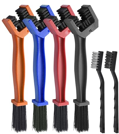 Flaconi 6 Stück Kettenreiniger Fahrradkette,Kettenreiniger Motorrad,Motorrad Kettenreiniger,Motorrad Reinigungsset,Kettenbürste Fahrrad,Motorrad Kettenreiniger Set für Fahrrad- und Motorradketten