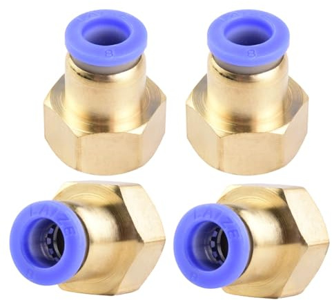 4 stycken 8 mm rör-ytterdiameter x 3/8 tum PT-inre gänga rak skruvning pneumatisk anslutning industriell kvalitet anslutningar inline-pneumatiska anslutningsbeslag pneumatiska adapter