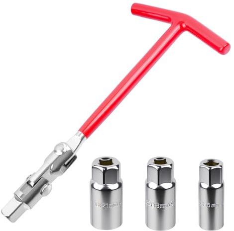 SZSIQI 4 Pz Chiave Candela, Bussola Candele, Chiave Candele 16mm 18mm 21mm, Set Chiavi Candela con Impugnatura a T per Auto e Moto, Strumento di Rimozione delle Candeles