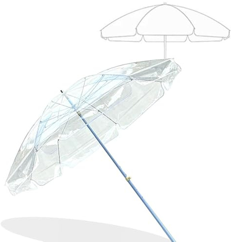 IMUNKT 2.4m Grand Parasol Terrasse Transparent Pour Mariage, Parasol De Jardin/terrasse/marché, Parasol Patio Coupe-vent Et Pluie