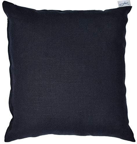 Cembkudde – kudde med cembratspån – tallkudde för sömn – fräsch zirbendoft – kudde i furu – kudde med zirbenträ (40 x 40 cm, linneblå)