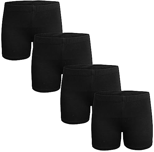 Popular Girls Under Dress Shorts - Cotton Under Shorts for Dresses. Cartwheel Sports Undershorts 4pk All Blk 10/12