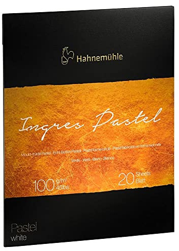 Hahnemühle The Collection, Ingres Pastel, 100 g/m², papel pastel auténtico, blanco, 30 x 40 cm, 20 hojas