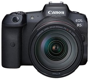 Canon EOS R5 Mirrorless Camera RF24-105mm F4 L is USM Lens Kit, Full-Frame Hybrid Camera, 8K Video, 45 Megapixel CMOS Sensor, DIGIC X Image Processor, Up to 12 FPS, RF Mount, Black