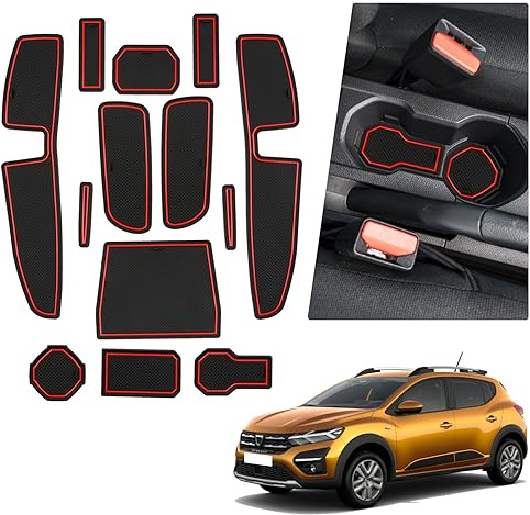 BIBIBO Tappetini in gomma antiscivolo compatibili con Dacia Sandero 3 / Sandero Stepway III 2021-2024, tappetini in gomma per auto, accessori dacia sandero stepway, tappetini antiscivolo