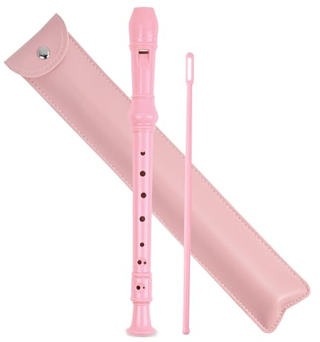 LIZIMANDU Recorder Instrument for Beginner Adults,8-Hole Soprano Descant Recorder Music Flute with with Cleaning Rod & Leather Case For Home Entertainment(2-Black)
