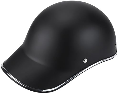 Vintage Motorradhelm Mit ECE-Zulassung Halbschalenhelm Für Herren Damen Jethelme Baseball Cap Retro Halbschalenhelm Für Elektromotorräder Mofa-Helm Chopper Cruiser Motorroller 5,L=59-60CM