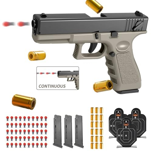 Spielzeug Pistole,Schaumstoff Soft Bullet Gun,Soft Bullet Toy Gun Pistole,Dauerfeuer Spielzeugpistole,mit Automatischem Auswurf,Blaster Toy Gun für Geburtstagsgeschenk