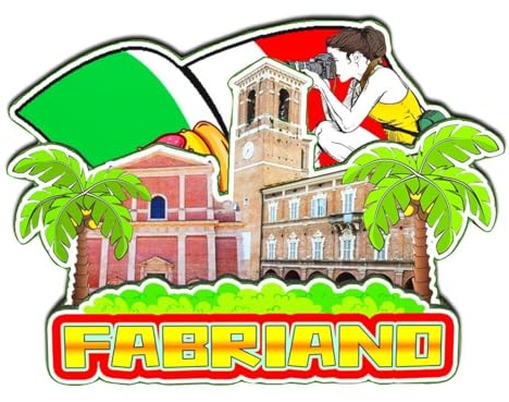 Orlaybar Fabriano Marche Italia Calamita decorativa 3D frigorifero città viaggio souvenir regalo turistico artigianale fatto a mano magnete frigorifero decorazione casa -2611