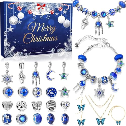 iZoeL Calendario Avvento Gioielli Calendario Avvento 2025 Donna Bambina Fai da Te Bracciale Donna Bambina Idee Regalo Natale 2025, Regali Natale per Moglie Fidanzata Figlia Nipote Zia Sorella