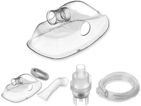 Accessoires Inhalateur Universels - Nébuliseurs Masque pour Enfants et Adultes, Réservoir, Embout buccal, Tube d'Air + Bandeau | Ensemble de Rechange Compatible, AITX WK-03