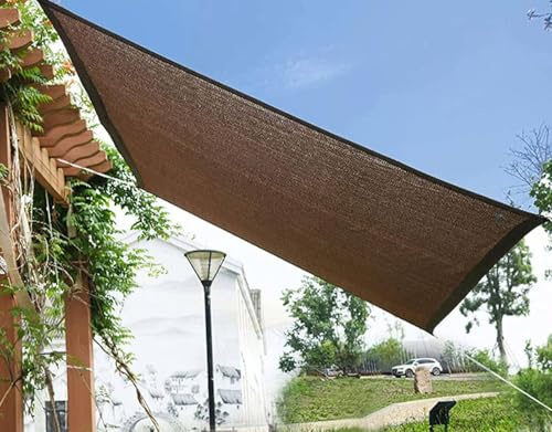 AuMarndi Toldo para plantas de tela de vela de malla transpirable, malla de sombra para exteriores, protección para plantas, flores, patio, color marrón, 5 x 8 m