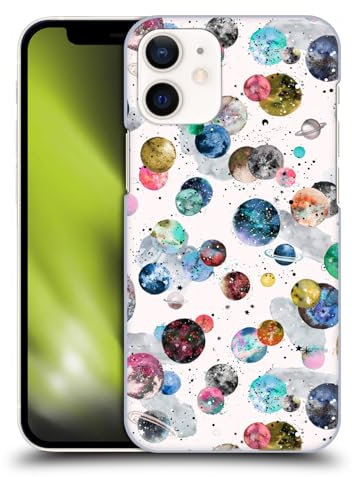 Head Case Designs Officially Licensed Ninola Space Planets White Colourful Patterns Hard Back Case Compatible With Apple iPhone 12 Mini