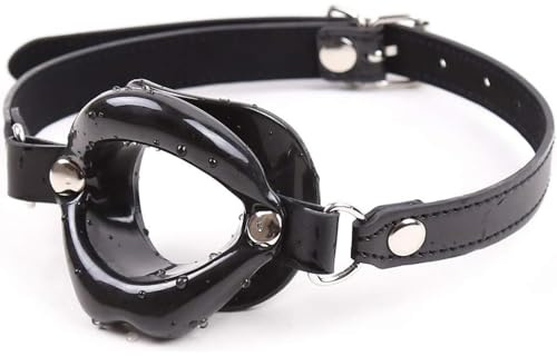 SAHOOSAFETY Bâillon buccal réglable en silicone, anneau, bâillon à boule, bâillon BDSM en cuir, bâillon for femme, bâillon buccal, écarteur de lèvres, aide à la gorge profonde for le bondage, le flirt