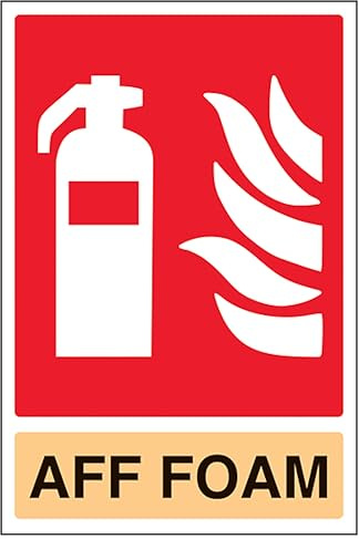 V Safety General AFF Extincteur en mousse 200 x 300 mm – Panneau de sécurité en aluminium composite 3 mm
