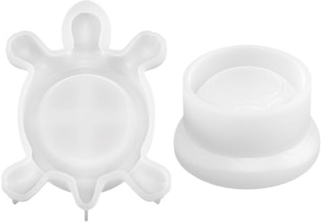 Fenayuu Sköldpadda hartsform, epoxihartsformar med lock, 3D epoxihartsformar för smyckesförvaringslådor för rum bröllop dekoration matbord mittstycke