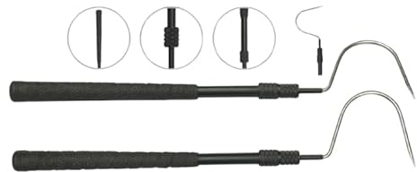 Professional Snake Handling Tongs, 36 Inch Heavy Duty Adjustable Hook Harp Pin, Black Reptile Catcher Tool