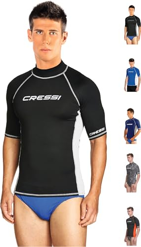 Cressi Rash Guard Man - Shirt Herren Schwimmen Tshirt Kurzarm Elastischer Stoff Hülle Abriebfest, Shirt Männer Badeshirt Surfen, Neoprenanzug Herren und Damen mit UV Schutz UPF 50+