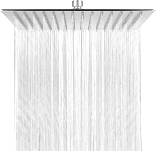 HAUSPROFI Duschkopf Regendusche Brause Bad Amatur, Dusche, Luxus Kopfbrause 12 Zoll Regenbrause Regenduschkopf, Eckig 304 Edelstahl Gebürstetes Chrom-Finish (30 x 30cm)