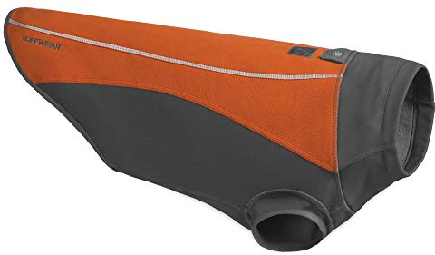 RUFFWEAR Climate Changer Pullover, Leichte, Wetterfeste und Warme Hundejacke mit Konturierten Flügelärmeln, Canyonlands Orange, X-Large