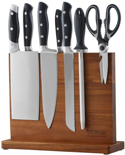 VEVOR Ceppo portacoltelli magnetico, Portacoltelli da cucina 12 pollici, Portacoltelli magnetico, Portacoltelli in legno di acacia, Espositore per posate per coltelli, utensili, strumenti
