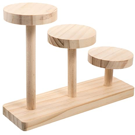 MAGICLULU Mehrschichtiger Präsentationsständer aus Holz Wandaufkleber Halskette Anzeige Holztablett Papierbecher Schmuckturm aus Holz Cupcake-Servierständer Pappbecher Base