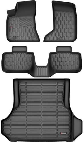 AUTOBULL Floor Mats & Cargo Liner Compatible with 2011-2023 Dodge Charger AWD & Chrysler 300 All-Wheel Drive ONLY Cargo Mat, Full Set All Weather Protection 1st, 2nd Row Car Liners & Trunk Mat, Black