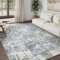 HUGEAR Maschine Waschbarer Bereich Teppich 180 x 270 cm Grau Wohnzimmer Teppich Indoor Akzent Teppich Moderner Abstrakter Low Pile Teppich Distressed Wurf Teppich Schlafzimmer Esszimmer rutschfest