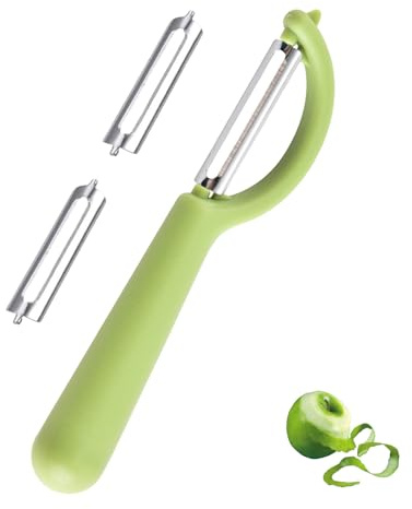 P-Peeler for Tupper with 2 Replacement Blades for Tupperware Peeler Vegetables Universal Potato Peeler Asparagus Peeler Vegetable Peeler Easy Peeler Usable Dishwasher Safe Stainless Steel Green