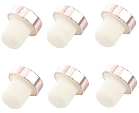 TOYZFRIENDY 6 pezzi Tappi Bottiglia Vino in Alluminio Rosa Tappi Sigillanti Riutilizzabili per Vino e Bevande Design T Flessibile e Sicuro Olio e Birra