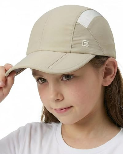 GADIEMKENSD Gorra para niños, Gorra de béisbol Plegable para niños pequeños, protección Solar UPF50+, Ligera y Transpirable, Adecuada para niños o niñas de 2 a 5 años, Khaki