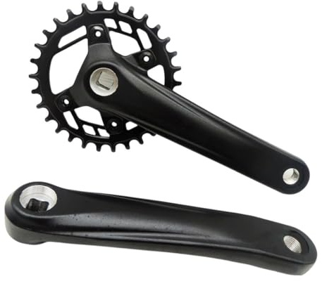 Homeponnew Pédalier de vélo en alliage d'aluminium 30T à vitesse unique avec longueur de manivelle de 170 mm pour vélos électriques et de montagne, compatible avec pédalier carré conique