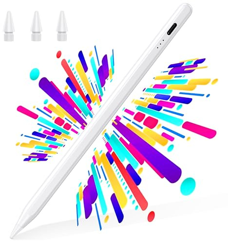 BAZO Penna Compatibile con iPad 2018-2026 - Penna per iPad Ricarica rapida, Palm Rejection, Sensibilità All'inclinazione, per ipad 11 A16/10/9/8/7/6, Pro 11/12.9, Air 5/4/3/M2/M3/M4/M5, iPad Mini 5/6