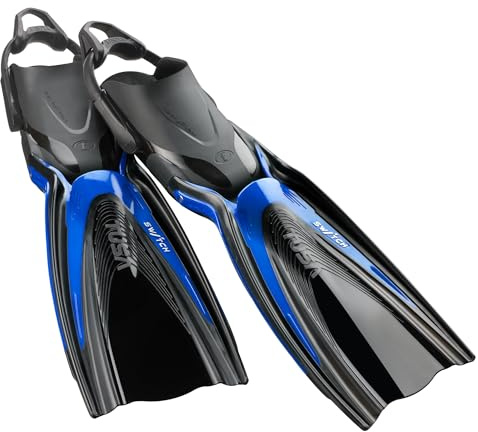 TUSA SF-0104 Hyflex Switch Scuba Diving Fins, Large, Fishtail Blue