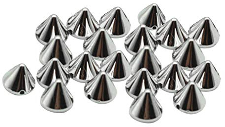EXCEART 100 Pezzi Perline a Punta Cono Argento per Gioielli Donna Bracciale Argento Accessori Abbigliamento Punk per Scarpe Giacche Collane E Borse Fai da te