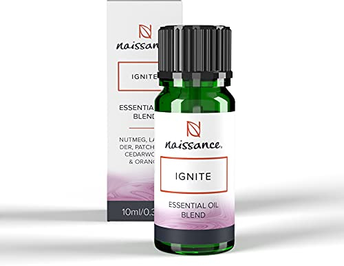 Naissance Ignite Aromatherapie BIO Ätherisches Öl um die Sinne zu Stimulieren 10ml -Naturkosmetik Duftöl für Männer Frauen Entspannung - Ideal Für Aroma Diffusor Lavendel Patchouli Muskatnuss