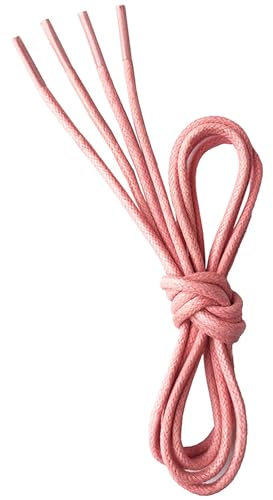 VSUDO 80 cm Lacets Ronds Cirés Rose Clair pour Chaussures de Ville, ø2.5mm Business Oxford Lacet pour Brogue et Derby, Desert/Ankel Boot Bottines Lacets pour Femme ou Homme (1 Paire-Rose Clair-080CM)