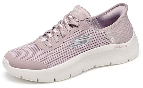 Skechers Go Walk Flex Grand Entry, Zapatillas Mujer, Ribete Textil Malva, 35.5 EU