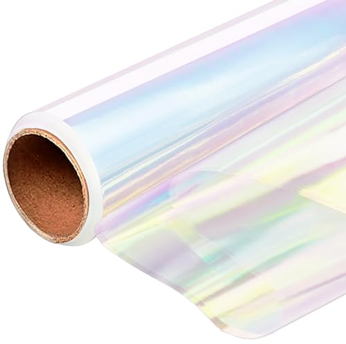 15m*40cm Florist Flower Iridescent Film Cellophane Gift Wrap Perfect for DIY Flower Bouquet Wrap Wedding Birthday Present Gift Package Wrapping