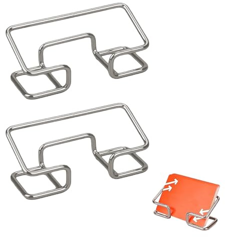 thirei 2 Pieces Business Card Holders, Name Cards Stand Organizer, Metal Business Cards Stand, Business Card Holder Desktop, for Storing or Displaying Business Cards, Silver