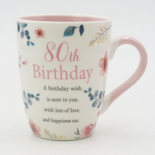80th Birthday Mug Gifts for Women 80th Presents Quality Bone China Mug Cup Thoughtful Gift Eighty Birthday Gifts for Women Eightieth
