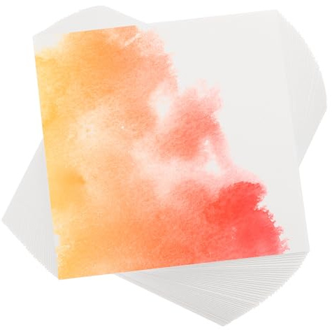 PATIKIL 50 Pcs Pure Cotton Watercolor Paper 140lb/300 GSM Water Coloring Paint Paper for Art Painting Watercolor Drawing Artist 4x4 Inch