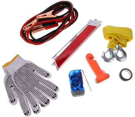 Garneck Coffret D'outils Pour Véhicule 8 Pièces Polyvalent Compact Pour Urgence Automobile Kit De Sécurité Routière Équipement Essentiel Voiture