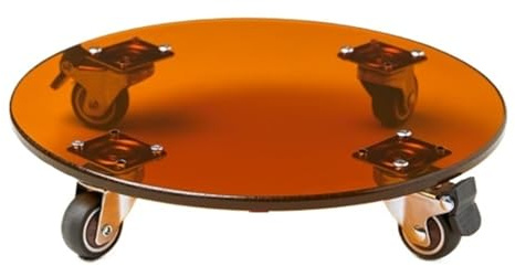 Carrito de plantas con ruedas para interior y exterior, soporte redondo para macetas de 25 cm, carrito de exhibición de flores movible, decoración de jardín y hogar.