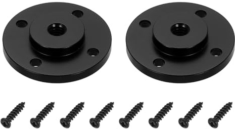 PATIKIL 1/4 tum gängstativ adapterhållare, 2 st aluminiumlegering fläns väggmontering stativmonteringsplatta med skruv för magisk armmonitor ljus blixt DSLR-kamera, svart