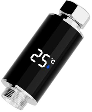 URPIZY LED Duschkopf mit Wassertemperaturanzeige und 3‑Farb‑Indikator, hydroelektrischer Antrieb ohne Batterien, Kupfer‑ABS, einfache Installation, Sicherheitsanzeige für Baby und Familie
