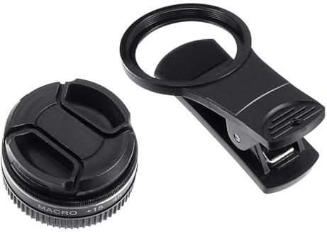 Cabilock Lente Macro para Teléfono Móvil 37 MM 15X Clip Negro Lente de Cámara para Celular Enfoque de 3-6 CM Aumento de Luz y Reducción de Borrosidad para Fotografía Móvil