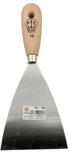 Spatola acciaio inox manico in legno 10 cm Pavan art. 501-100 – spatola per stucco rasatura muratura, utensile professionale