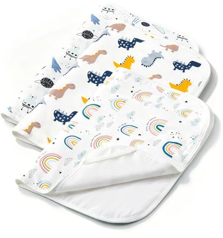 3 stycken skötunderlägg för bebisar 70 x 50 cm, 3 lager återanvändbara babyunderlägg vattentät, EVA-underlag som ändrar matta, skötdyna, tvättbar andas, skötdynor för småbarn