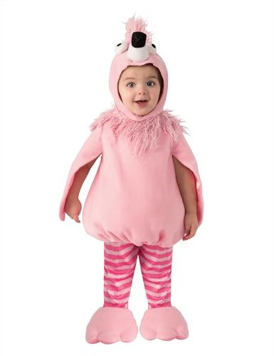 Rubies Déguisement de flamant rose pour bébé, barboteuse, bonnet et pantalon avec pieds, taille 1 à 2 ans, pour carnaval, fêtes, anniversaires et Halloween